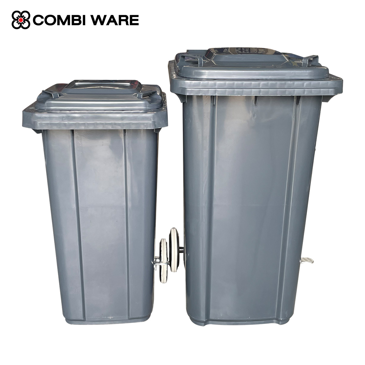 ถังขยะเทศบาล 120 ลิตร สีเทา มีเท้าเหลียบด้านข้าง - COMBI WARE ราคา 1,920 บาท*ส่งฟรี