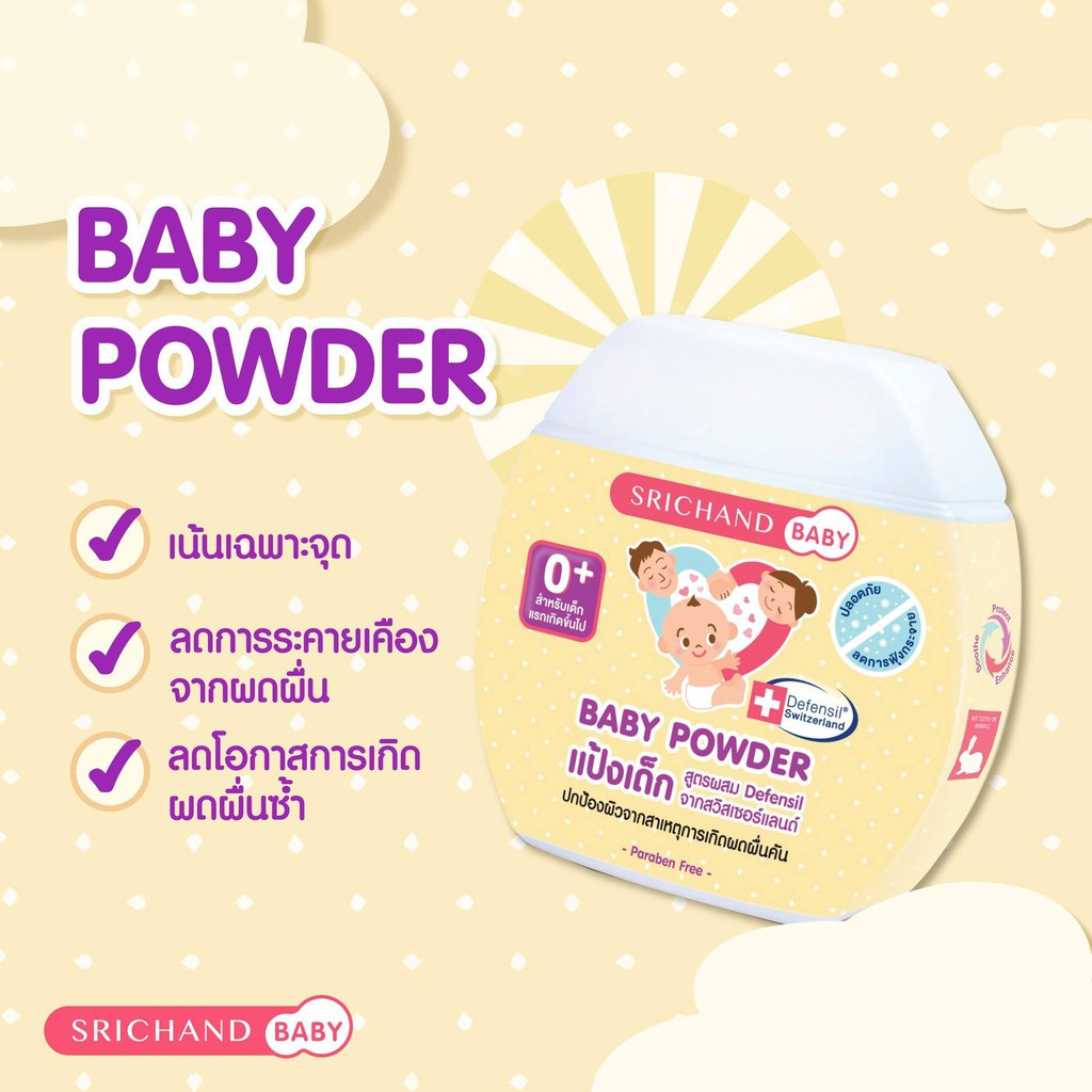 ค่าส่งถูก!! New born Powder 50-150g แป้งนิวบอร์น ศรีจันทร์ เบบี้ นิวบอร์น พาวเดอร์ แป้งฝุ่น แก้แพ้ สำหรับเด็ก P
