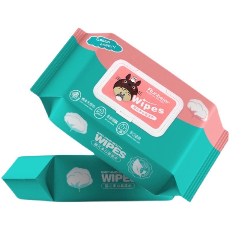 Baby Wipes ทิชชู่เปียกทำความสะอาดสำหรับเด็ก ทำความสะอาดหน้าได้ 1ห่อ มี80แผ่น 【มีสินค้าพร้อมส่ง ราคาถูก】
