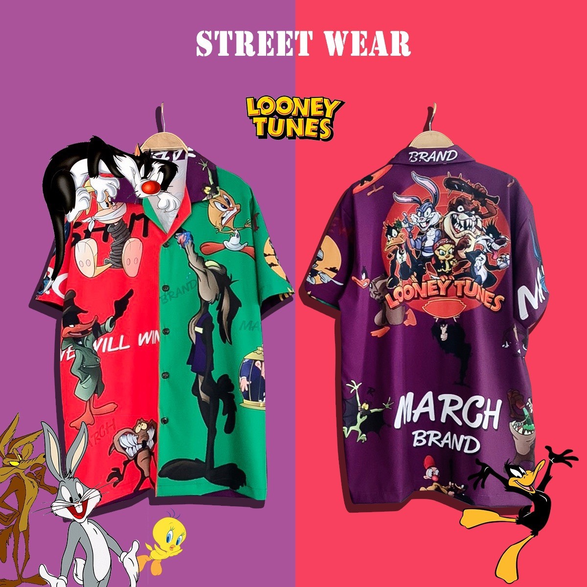 Dr.Street​  เสื้อเชิ๊ต Oversize เสื้อแนวสตรีท MARCH