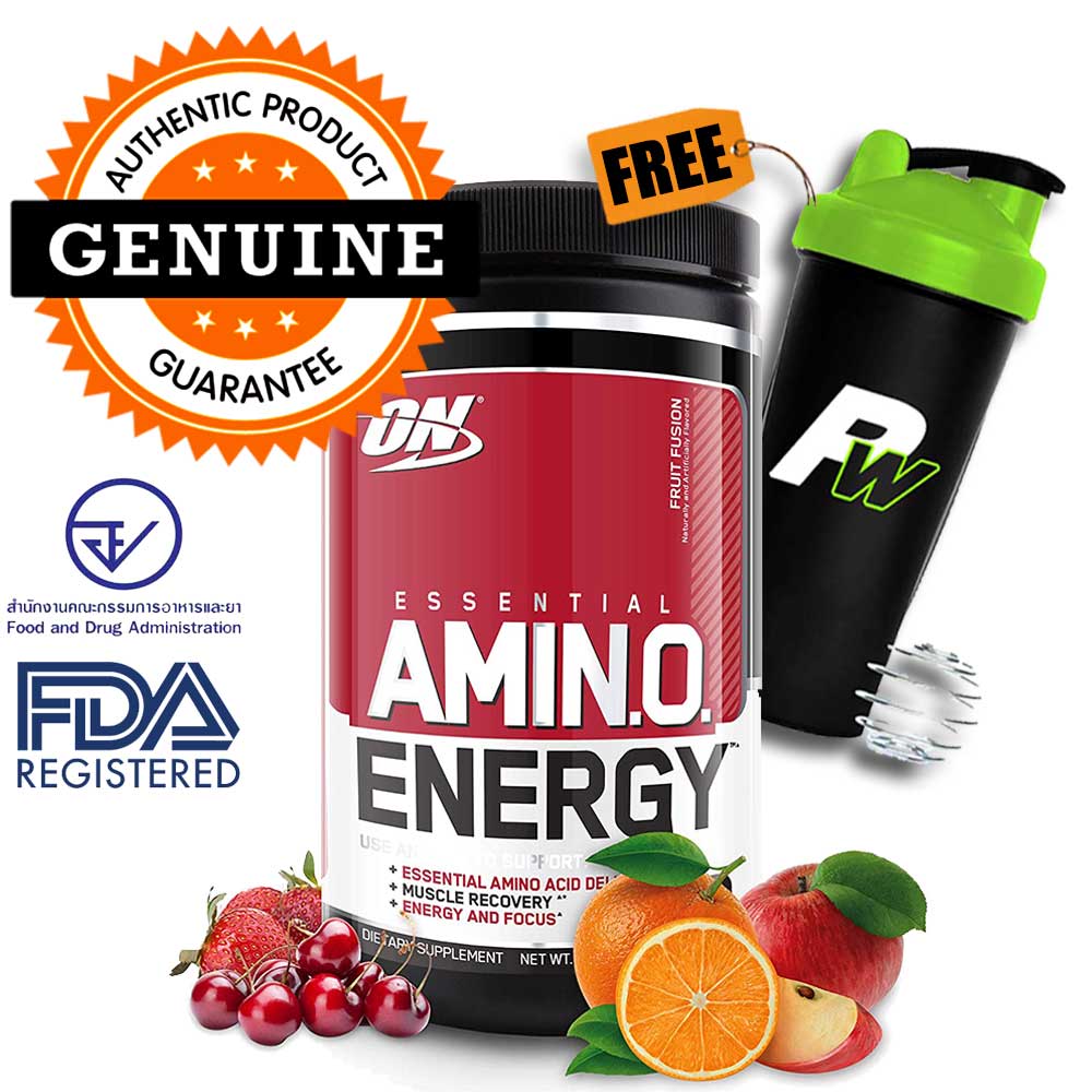 Optimum Nutrition Amino Energy 30 serv pre-workout - Fruit Fusion + FREE PW shaker with wisk