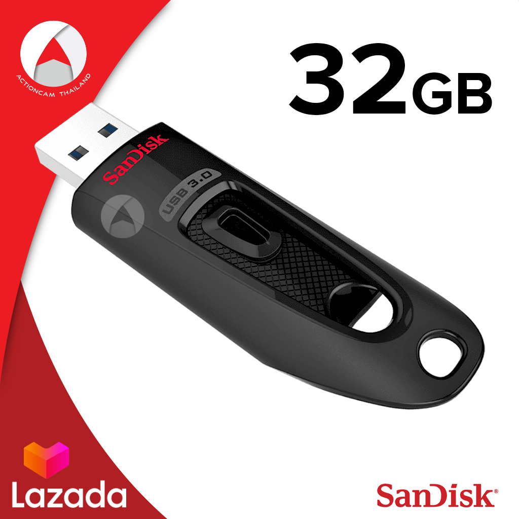 SanDisk Ultra USB 3.0 32GB, USB3.0,อ่าน 130MB/s (SDCZ48_032G_U46) เมมโมรี่ แซนดิส แฟลซไดร์ฟ