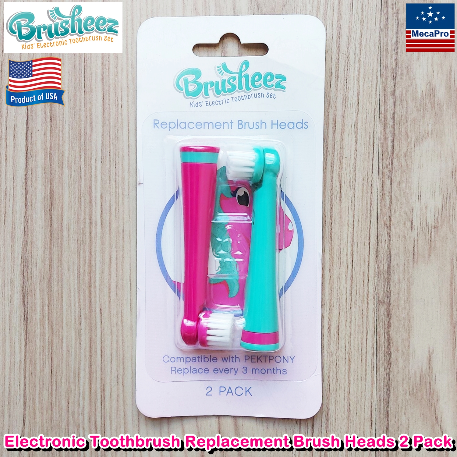 Brusheez Electronic Toothbrush Replacement Brush Heads 2 Pack หัวแปรงสีฟันไฟฟ้า 2 ชิ้น สำหรับเด็ก 3+