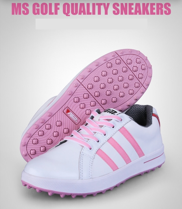 PGM women's Golf Shoes Waterproof Sports Shoes (white-pink) Exceed รุ่น XZ040) SIZE EU:34 - EU:38