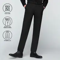 GQ Essential Pants กางเกงสแล็คทรงเข้ารูป รุ่น TR Tailored สีดำ