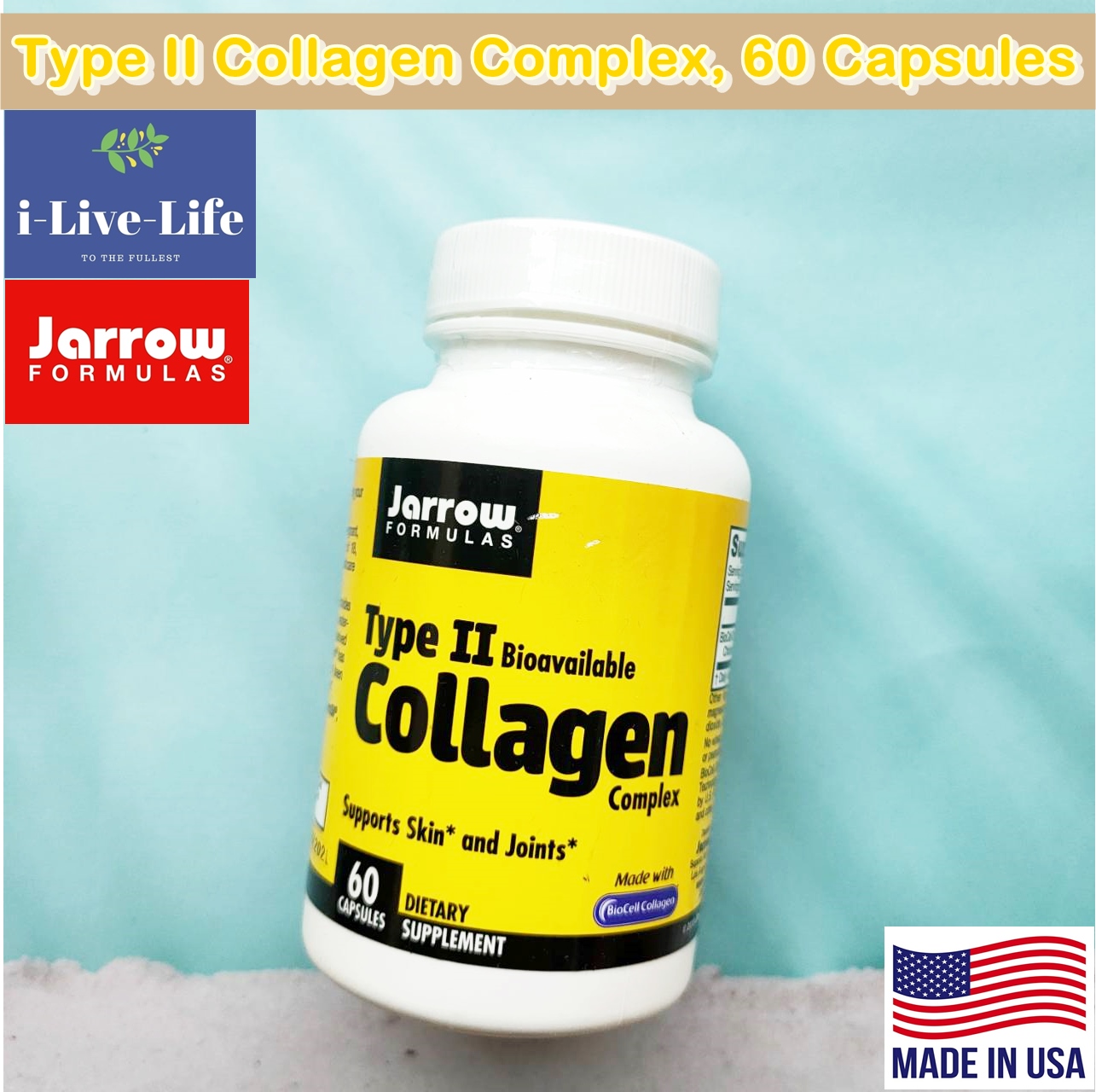 คอลลาเจน ชนิดที่ 2 Collagen Type 2 Complex 500 mg 60 Capsules - Jarrow Formulas