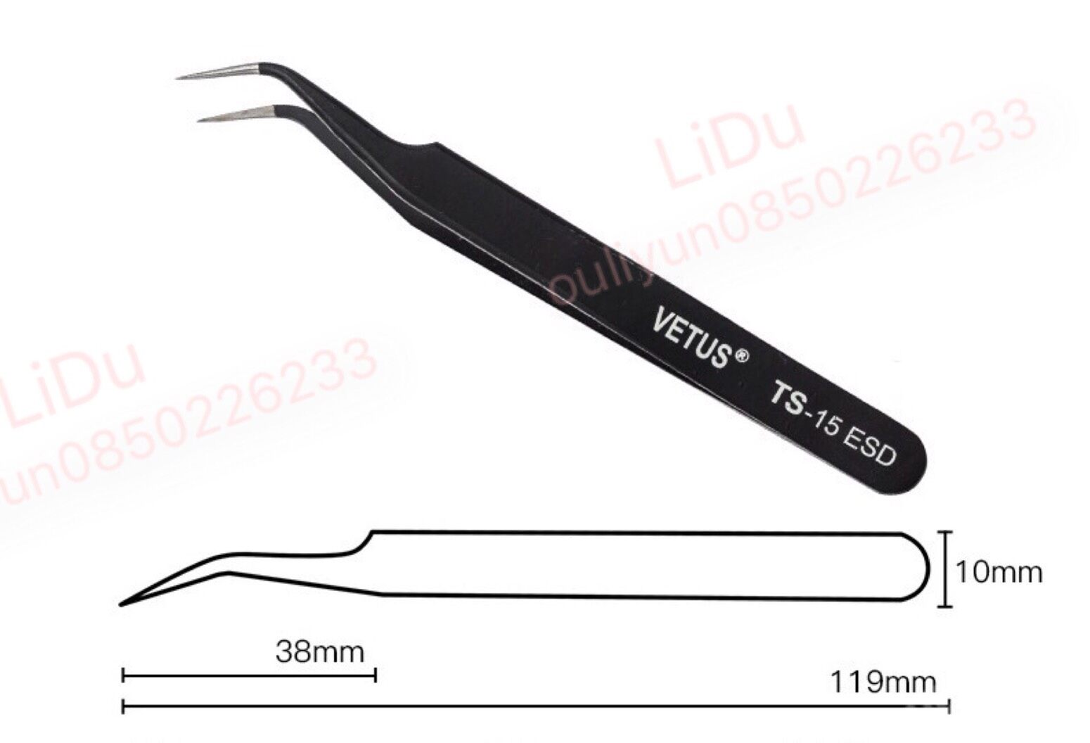 VETUS TWEEZERS แหนบ สแตนเลส แหนบสแตนเลส แหนบคีบ ปากคีบสแตนเลส แหนบถอนขน