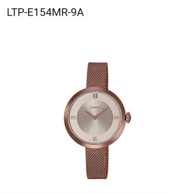 Casio แท้??% นาฬิกาผู้หญิงรุ่น LTP-E154MR-9ADF สายสแตนเลส สีโรสโกลด์
