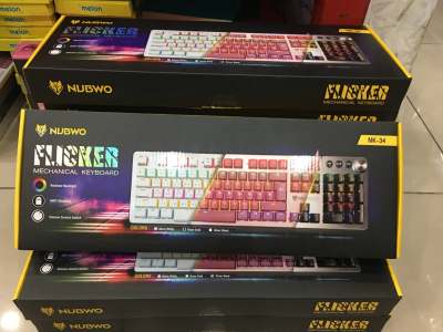 Nubwo NK-34 Flicker Mechanical คีย์บอร์ดเกมมิ่งมีปุ่มหมุนปรับเสียงได้