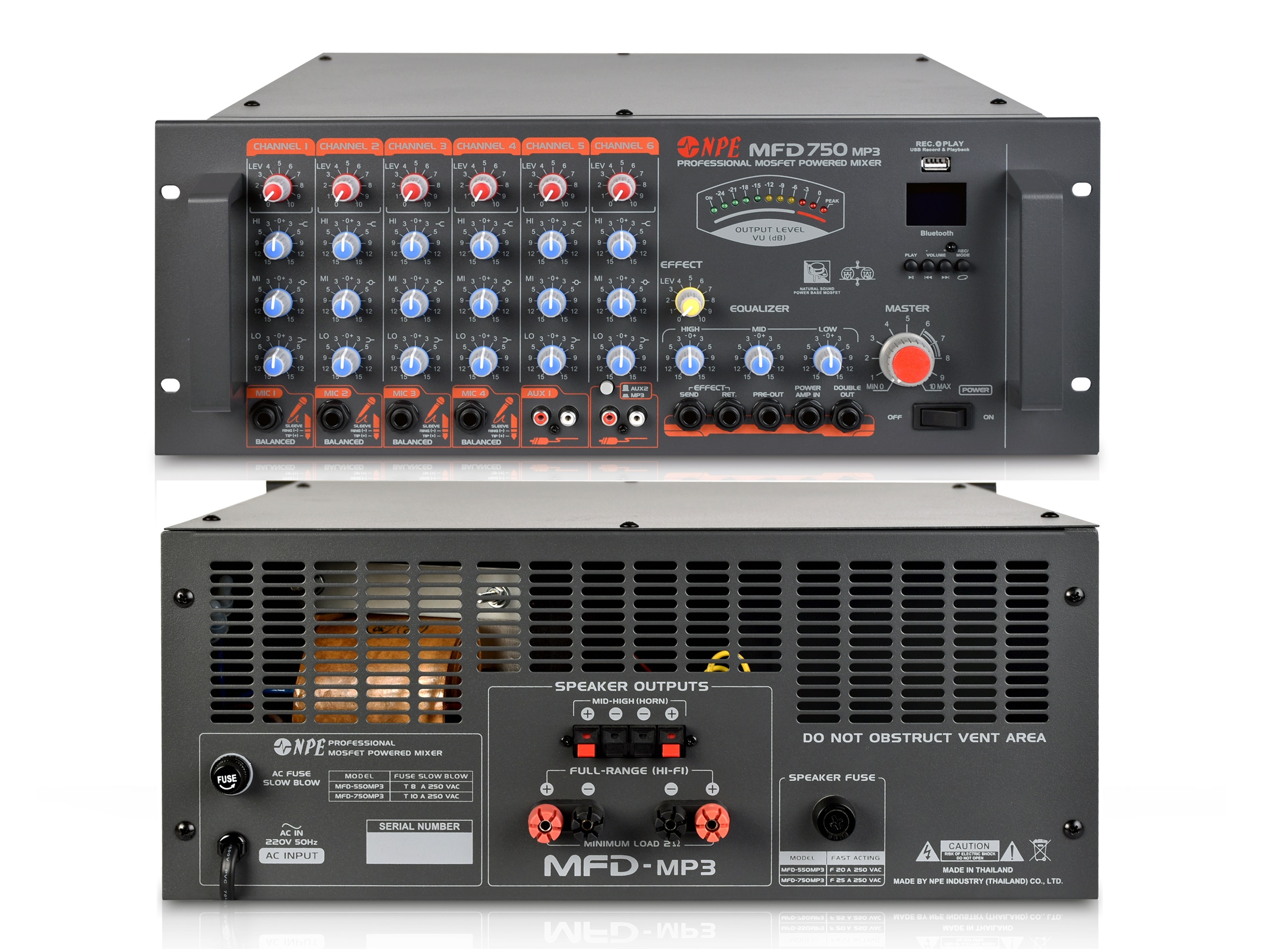 NPE Power Mixer Mosfet MFD-750 MP3 (New) ราคา 16,000 บาท*ส่งฟรี