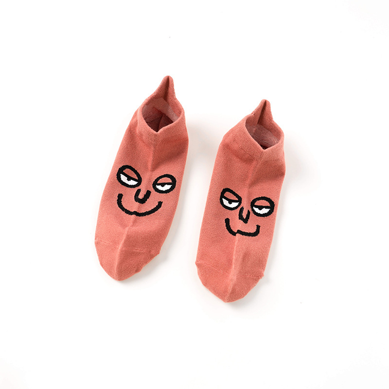 MNO.9 Things Fashion Art Cartoon Emoji Socks unisex ถุงเท้า ข้อสั้น ชาย หญิง การ์ตูนEmoji