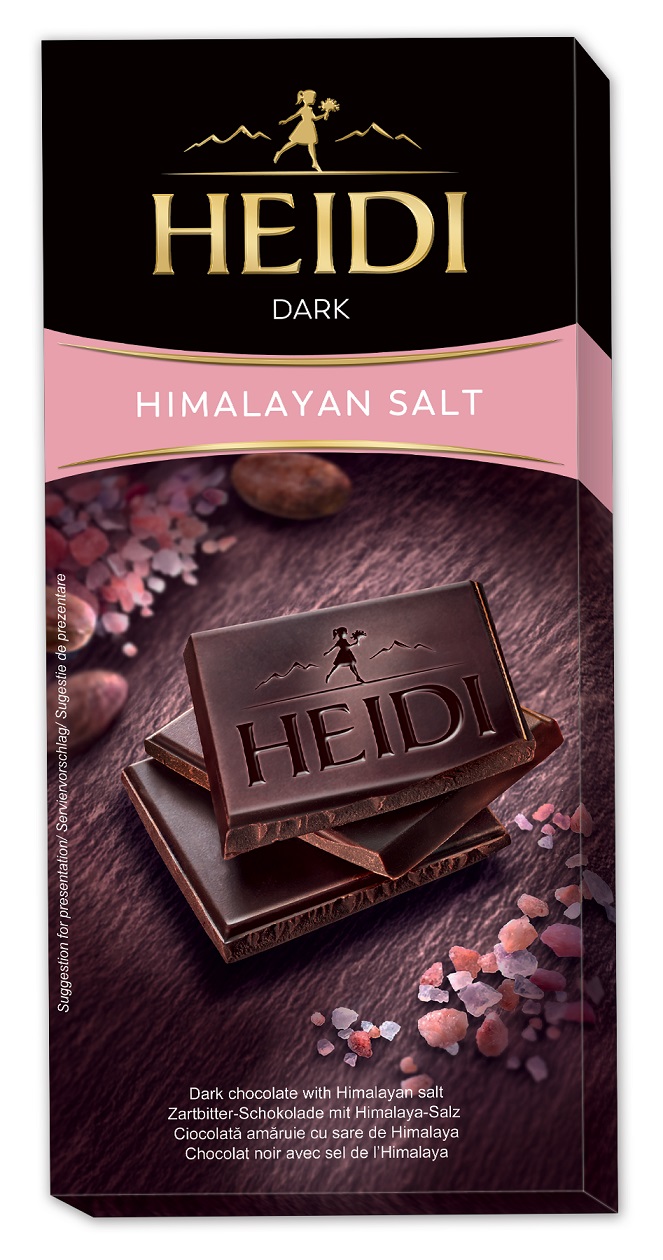 [ซื้อ 1 แถม 1] [Clearance Sale! หมดอายุ 7/8/64] HEIDI Chocolate รส Himalayan Salt ช็อคโกแลตนำเข้า ดาร์ค หิมาละยัน ซอล์ท ขนาด 80 กรัม ขนมโรมาเนีย ขนมนำเข้า
