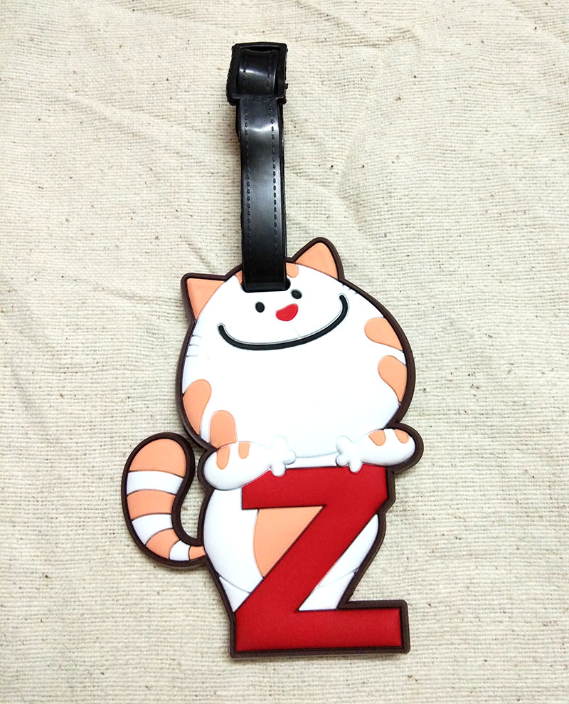 Z Luggage Tag ป้ายติดกระเป๋าเดินทาง ป้ายห้อยกระเป๋านักเรียน ลายสัตว์น่ารักพร้อมตัวอักษรภาษาอังกฤษ ด้านหลังเขียนชื่อที่อยู่เบอร์โทรได้