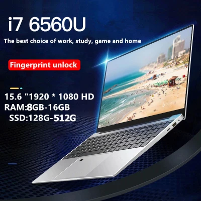 แล็ปท็อป SSD ขนาด 15.6 นิ้ว I7-6560 16G RAM 256G / 512G ล่าสุดพร้อมแป้นพิมพ์จดจำลายนิ้วมือหน้าจอ 1920 * 1080HD ระบบ win10 laptop Gaming notebook คอมพิวเตอร์มือ1
