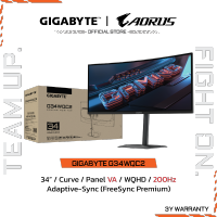 GIGABYTE G34WQC2 Gaming Monitor (จอมอนิเตอร์) | 34″ WQHD | VA | 1ms | 200Hz | Adaptive-Sync
