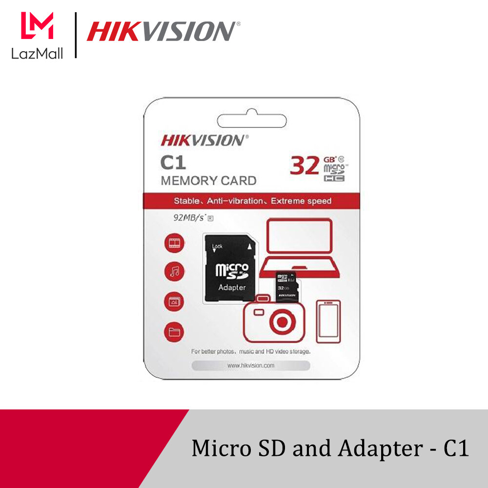 HIKVISION C1 Series Micro SD (TF) Card อุปกรณ์เสริมการ์ดหน่วยความจำ พร้อมอะแดปเตอร์ microSDHC/XC UHS-I รับประกัน 2 ปี