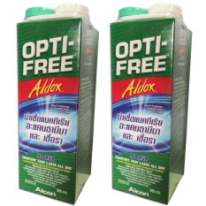 Alcon Opti Free Aldox ออฟติ-ออลด็อซ  น้ำยาล้างคอนแทคเลนส์ พร้อมตลับใส่คอนแทคเลนส์ ขนาด 355 ml./กล่อง (2กล่อง)