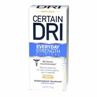 Certain Dri Everyday Strength Clinical Solid ผลิตภัณฑ์ระงับเหงื่อและกลิ่นกาย สูตรทาทุกเช้า ชนิดแท่ง 74g. (1 ขวด)