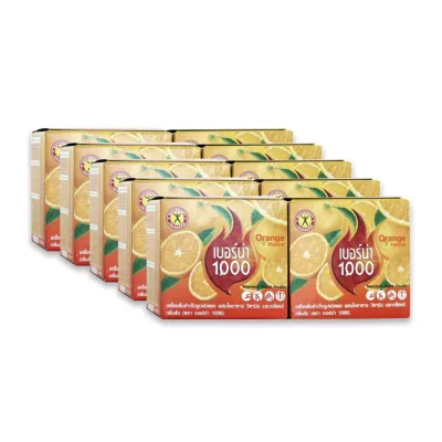 NatureGift Berna 1000 (Orange Flavour) เนเจอร์กิฟ เบอร์น่า 1000 กลิ่นส้ม 1 ชุด มี 10 กล่อง กล่องละ 10 ซอง