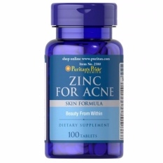 Puritan Zinc for Acne 50 mg 100 Tablets (อาหารเสริมลดสิว) 1 กระปุก Exp.07/2023