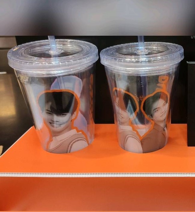 แก้วคู่กัน (ไม่มีหลอด+ไม่มีกล่อง ** No straw + No box *** ) Tumbler แก้วไบร์ทวิน จาก Dunkin #คู่กัน #Bright #Win #ไบร์ทวิน