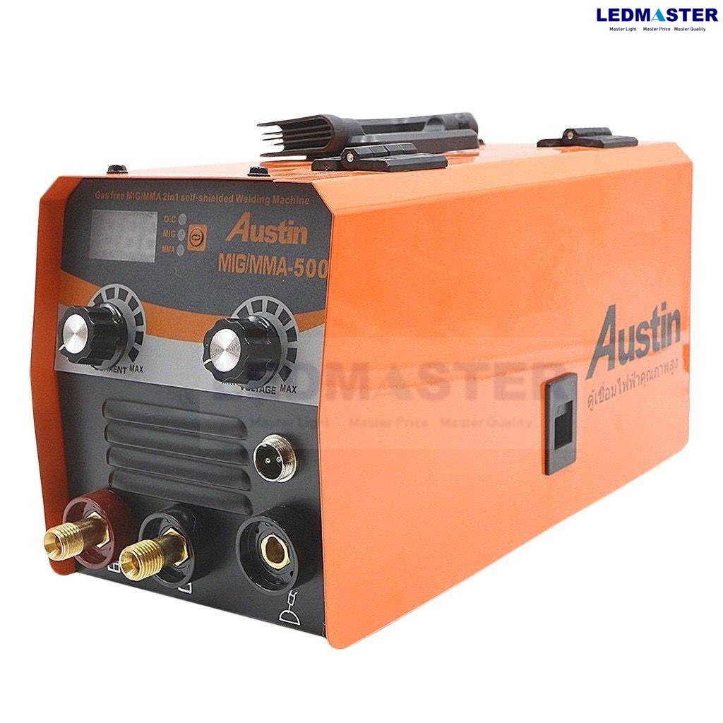 ตู้เชื่อม 2 ระบบ AUSTIN Mig/mma 500 เชื่อมฟลักซ์คอร์ ไม่ไช้แก๊ส แค่เสียบปลั๊กไฟบ้านก็ใช้งานได้เลย