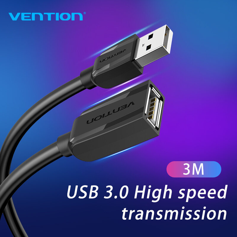 Vention USB Extension Cable USB 3.0 Male to Female USB Cable สายต่อ USB 480Gbps Super Speed USB Extender Data Sync Cable For Computer PC U disk Mouse TV Cellphone Extender Charger Cable USB 3.0 Extension Cable สายต่อ USB