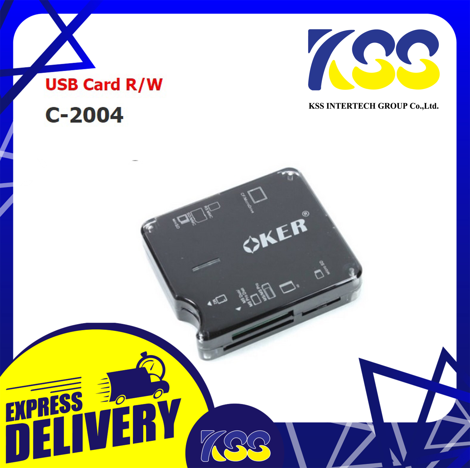 อุปกรณ์อ่านการ์ด การ์ดรีดเดอร์ Oker Card reader C-2004 USB 2.0 รับประกันสินค้า 6 เดือน เปิดใบกำกับภาษีเต็มรูปแบบได้