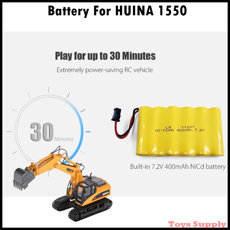 แบตเตอรี่รถแมคโครHUINA-1550  Battery 7.2V SM 3500mAh NI-MH Rechargeable Battery For 1550 570 Model Toy (ถ่านชาร์ท 7.2 V 3500 mAh.)