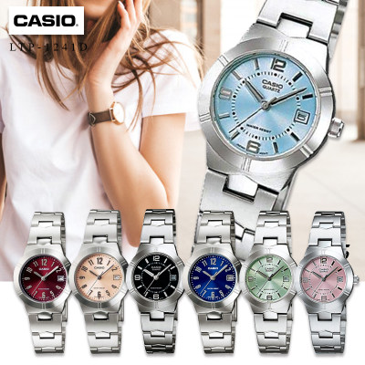 Velashop Casio นาฬิกาข้อมือผู้หญิง สายสแตนเลส รุ่น LTP-1241D, LTP-1241D-1A, LTP-1241D-2A, LTP-1241D-2A2, LTP-1241D-3A, LTP-1241D-4A, LTP-1241D-4A2, LTP-1241D-4A3,LTP-1241D-7A2