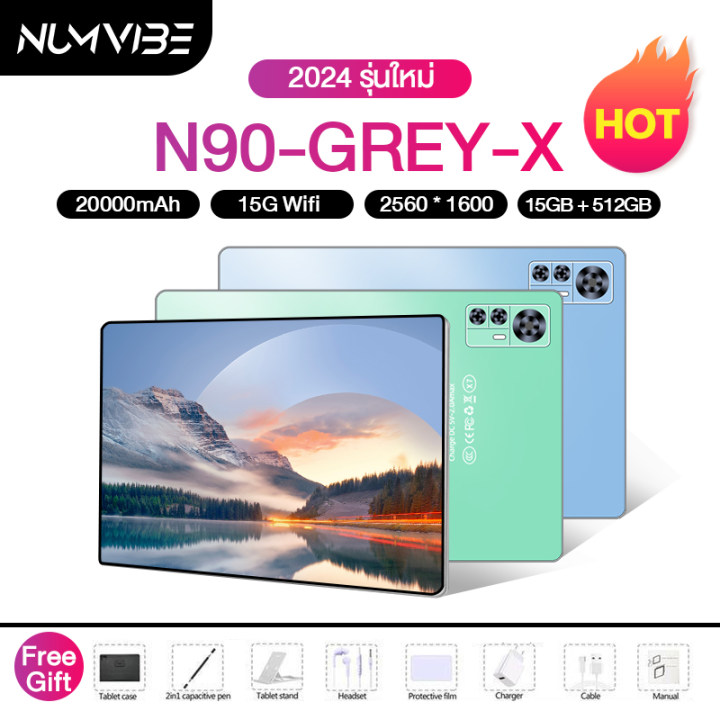 2024แท็บเล็ตใหม่NUMVIBE N90 11นิ้วแท็บเล็ต5Gแท็บเล็ต12GB + 512GB ROM Dual SIM LTE WiFiสำหรับเล่นเกมทำงานและดูวิดีโอ ราคา 1,949 บาท*ส่งฟรี