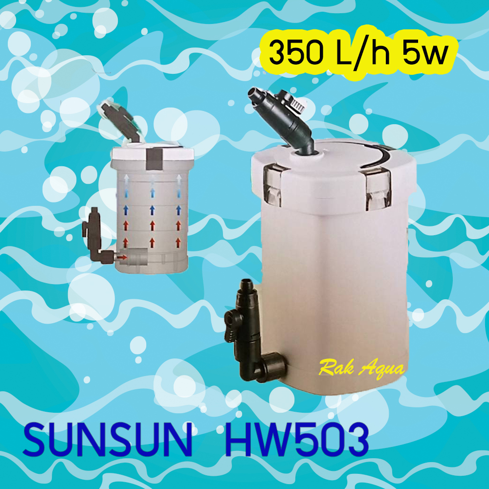 SUNSUN HW-503 กรองนอก เหมาะสำหรับตู้ขนาด 16-20 นิ้ว 350 L/H กำลังไฟ 5w ...