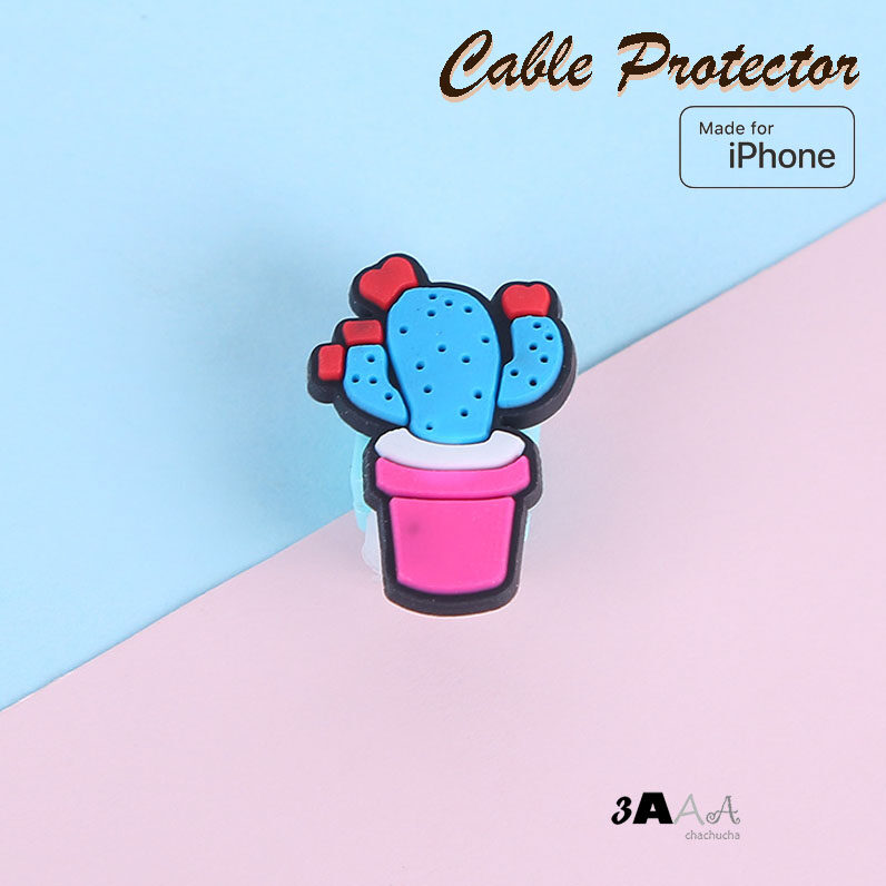 cartoon cable bite protector(ตัวสั้น) ตัวล็อคถนอมสายชาร์จลายการ์ตูน