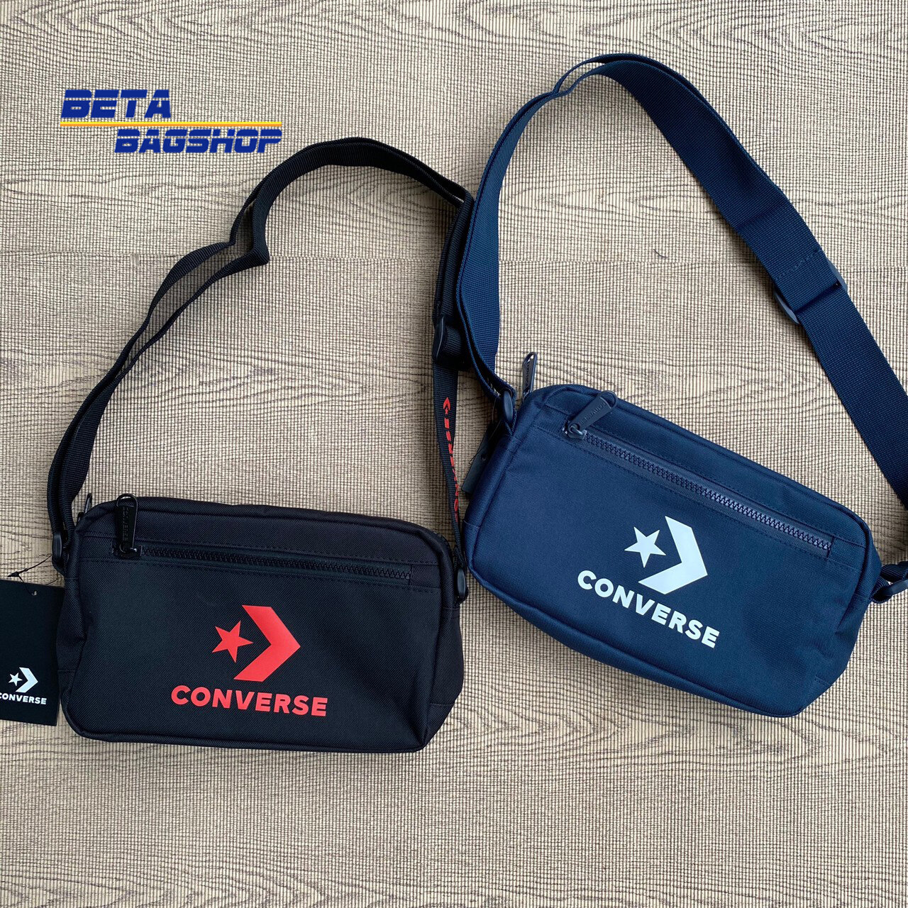 [ Converse แท้ 100% ] กระเป๋า Converse สะพายข้าง / กระเป๋าสะพายข้าง Converse รุ่น 126001391BK สีดำ