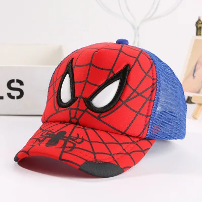 Boys Baseball Cap Spider Man Ball Cap Adjustable Trucker Hat Kid's Baseball Hat Super Hero Hat Breathable Mesh Cap 3-8 Years