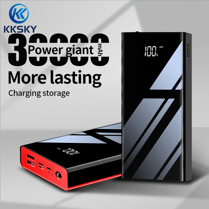 KKSKY ต้นฉบับ พาวเวอร์แบงค์ แบต Powerbank Quick Charging Fast 30000mAh LED LCD With Flash Light Power Bank ถือง่าย ท่องเที่ยว แบต เพาเวอร์แบงค์