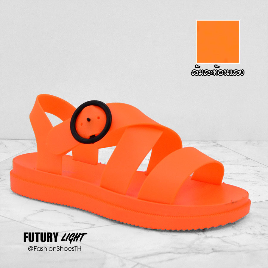 [No.1819] ของแท้ ? FUTURY light ® รองเท้ายางแบบรัดส้น รองเท้ารัดส้น สีสะท้อนแสง เล่นน้ำ เที่ยวทะเล ไปกั๊นนนน