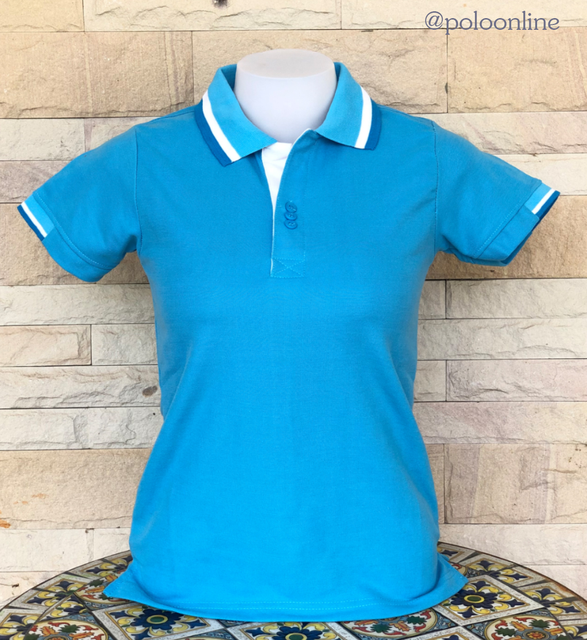 เสื้อโปโล Polo Shirt Plain Polo T Shirt Soft Pique Short Sleeve Tops For Men Side Vents สีฟ้า ปกขลิปขาว เนื้อผ้านุ่ม สวมใส่สบาย ซึ่งมีทั้งแบบชาย และแบบผู้หญิง