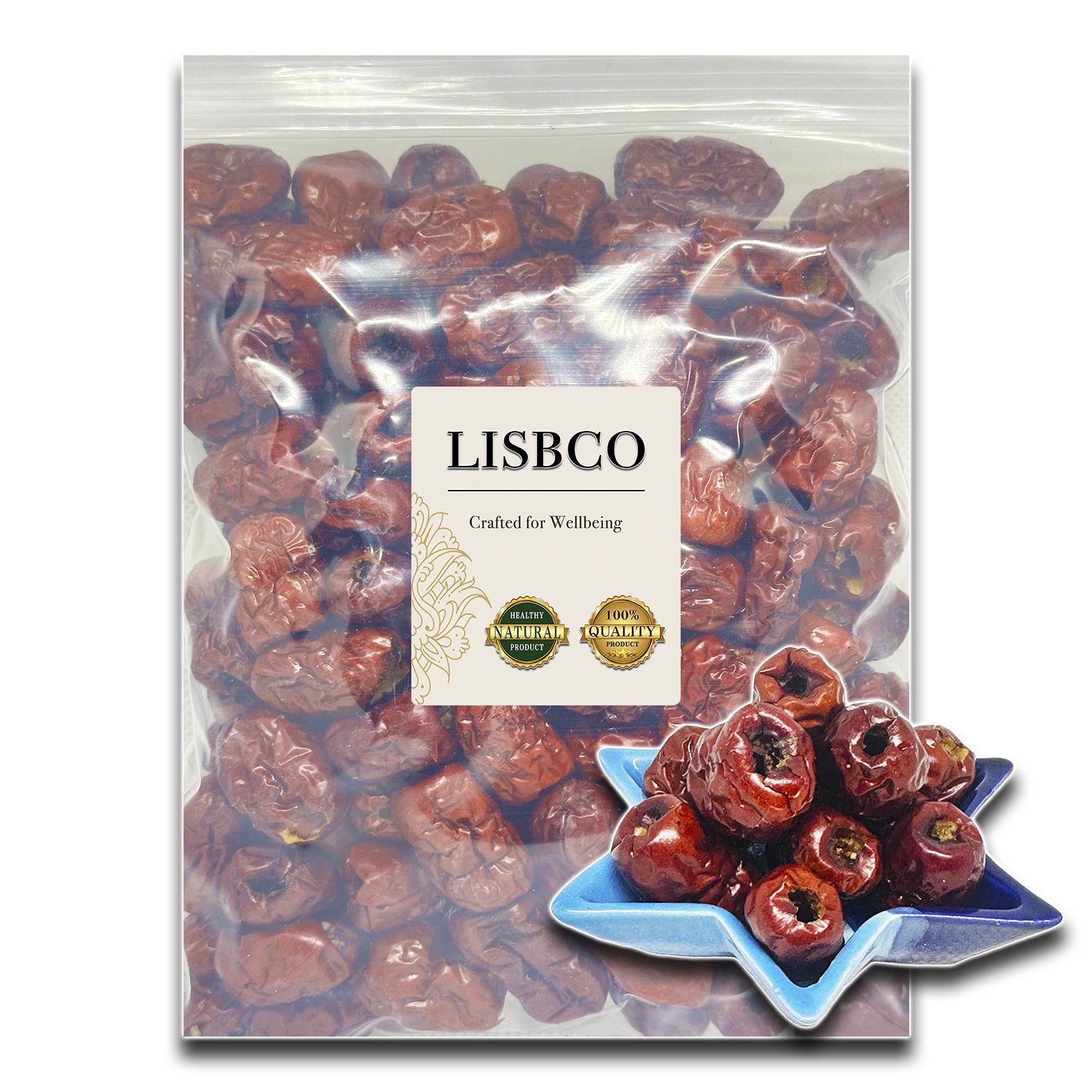 Jujube 2 kg Chinese Dried Jujube Grains Natural Red Dates Grade AAA High Quality firm texture rich texture free sugar ready to eat dried jujube Dried Dates Chinese Dates dried fruit healthy food clean fresh ราคา 117 บาท*ส่งฟรี