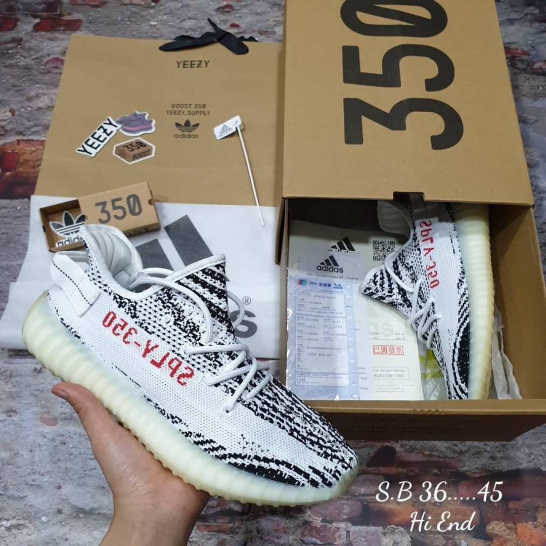 รองเท้าผู้ชายADlDAS Yeezy 350 Zebra V2