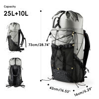 BSWOLF Camping Backpack 25+10L Ultralight Travel Bag for Men Women Large Capacity Outdoor Sports Climbing Hiking Backpack