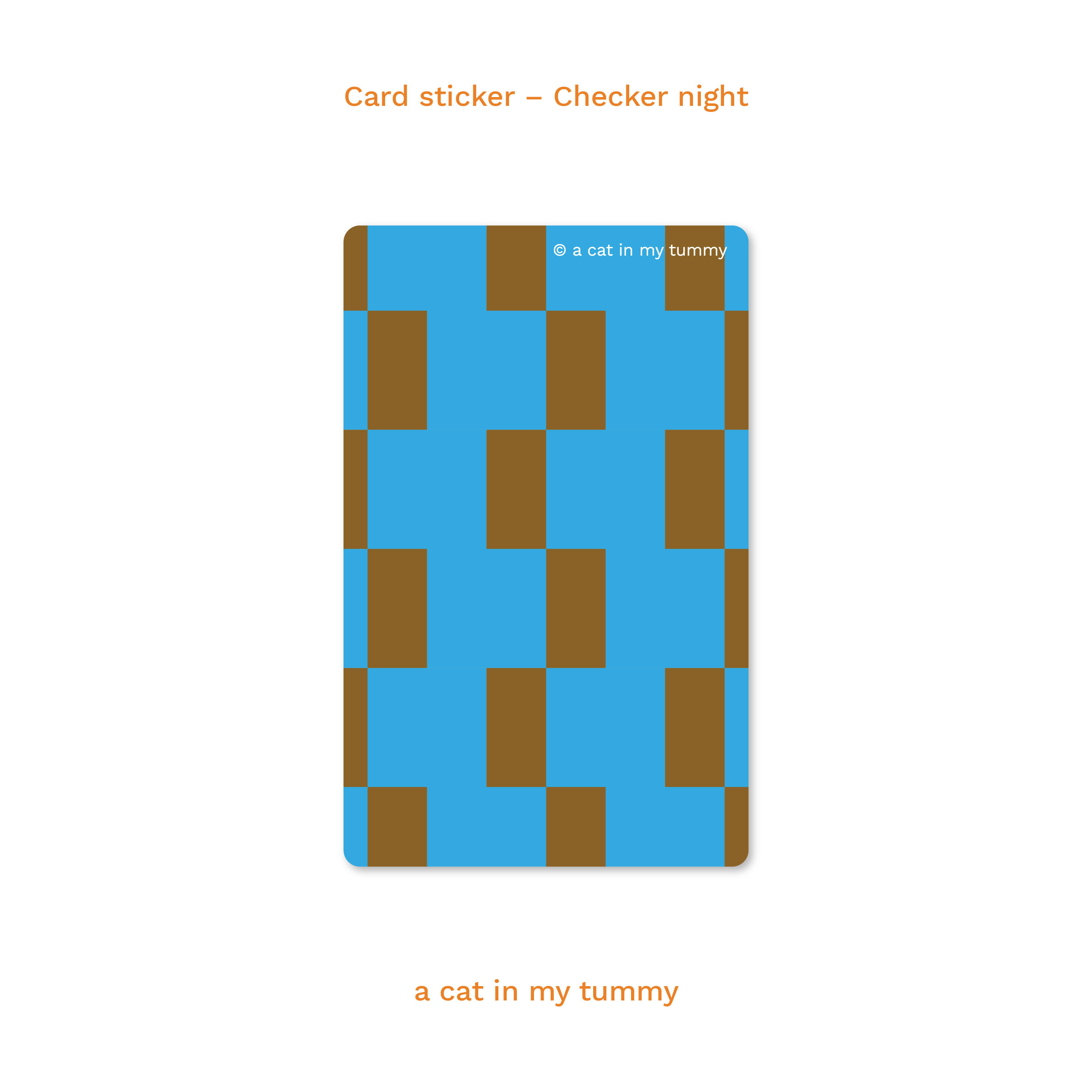 [ a cat in my tummy ] Card stickers สติ๊กเกอร์ติดบัตร PVC ผิวด้าน
