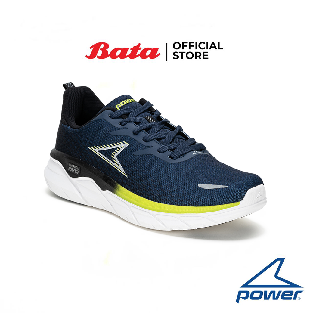 Bata บาจา ยี่ห้อ Power รองเท้ากีฬาวิ่ง รองเท้าผ้าใบ Running shoes แบบผูกเชือก สำหรับผู้ชาย รุ่น DuoFoam Max 300 RS สีกรมท่า 8189637 ราคา 1,129 บาท*ส่งฟรี