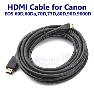 ภาพหน้าปกสินค้าHDMI cable for connect Canon EOS 60D,60Da,70D,77D,80D,90D,9000D with HD TV,Projector ที่เกี่ยวข้อง
