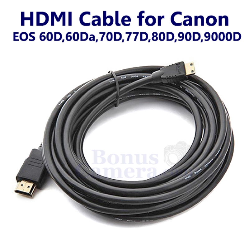 ภาพหน้าปกสินค้าHDMI cable for connect Canon EOS 60D,60Da,70D,77D,80D,90D,9000D with HD TV,Projector