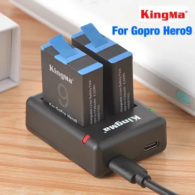KingMa GoPro Hero 10 / 9 Battery + Charger For Gopro 9 / 10 แท่นชาร์จ และ แบตเตอรี่ ยี่ห้อ KingMa battery and Charger