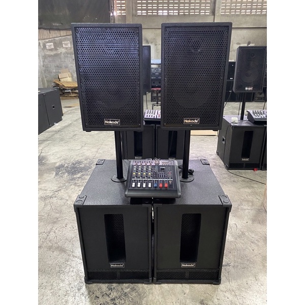 ชุดเครื่องเสียงกลางแจ้ง ชุด 2x2 ออเดอร์ 6 / บีวี เบส 12 นิ้ว กลาง 10 นิ้ว *มิกซ์มีบลูทูธ* ราคา 15,400 บาท*ส่งฟรี