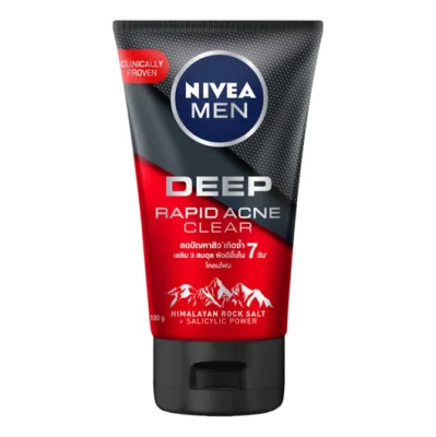NIVEA Men Deep Rapid Acne Mud Foam นีเวีย เมน มัดโฟม ดีพ ราพิด แอคเน่ 100g.