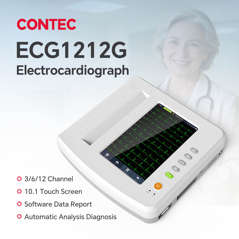 ผลิตภัณฑ์เพื่อสุขภาพ contec เครื่อง ECG ECG1212G ดิจิตอล 12 ช่อง EKG Electrocardiograph เครื่องพิมพ์ CE EKG Monitor ซอฟต์แวร์ ราคา 24,221 บาท*ส่งฟรี