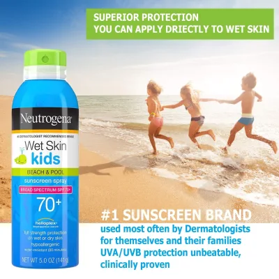 สเปรย์กันแดด สำหรับเด็ก Neutrogena Wet Skin Kids Sunscreen Spray Broad Spectrum SPF 70+